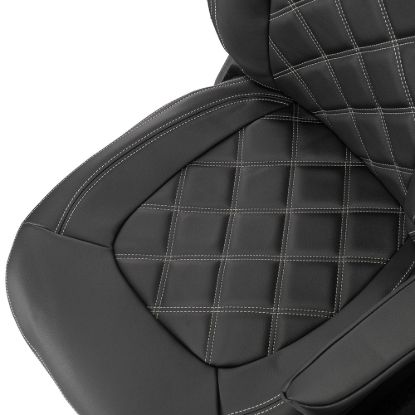 Picture of UK Custom Covers MAN TGE Front Seat Covers Double Diamond Bentley Stitch Leatherette (2017 Onwards) - Single/Double No Folding Middle Seat | SC1023B
