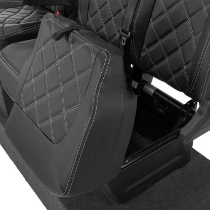 Picture of UK Custom Covers MAN TGE Front Seat Covers Double Diamond Bentley Stitch Leatherette (2017 Onwards) - Single/Double No Folding Middle Seat | SC1023B