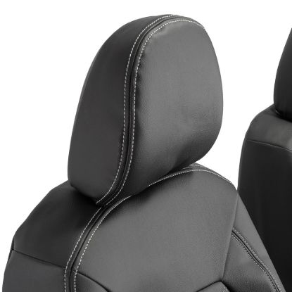 Picture of UK Custom Covers VW Crafter Double Diamond Bentley Stitch Leatherette Front Seat Covers (2017 Onwards) - Single/Double No Folding Middle Seat | SC1023B