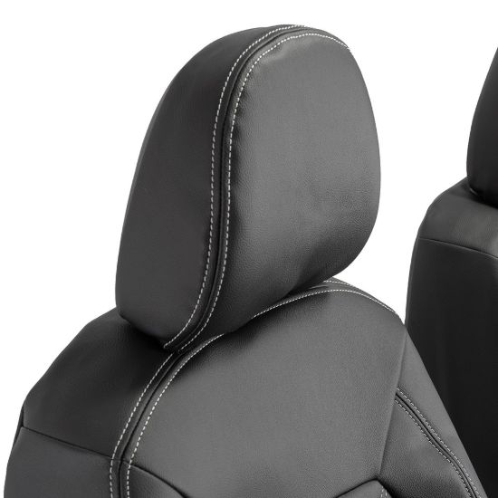 Picture of UK Custom Covers VW Crafter Double Diamond Bentley Stitch Leatherette Front Seat Covers (2017 Onwards) - Single/Double No Folding Middle Seat | SC1023B