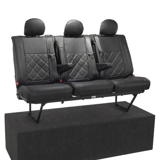 Picture of UK Custom Covers Fiat Talento Double Diamond Bentley Stitch Leatherette Rear Seat Covers (2016 Onwards) | SC1028B