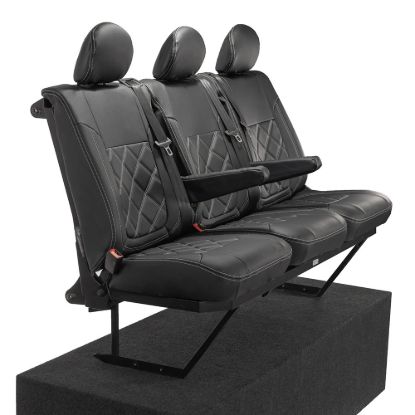 Picture of UK Custom Covers Fiat Talento Double Diamond Bentley Stitch Leatherette Rear Seat Covers (2016 Onwards) | SC1028B