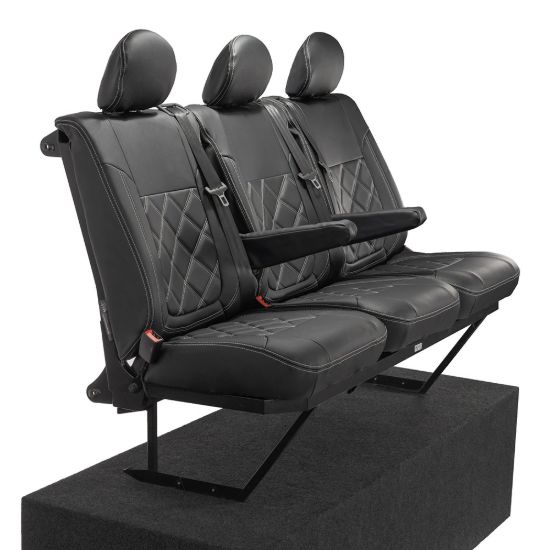 Picture of UK Custom Covers Fiat Talento Double Diamond Bentley Stitch Leatherette Rear Seat Covers (2016 Onwards) | SC1028B