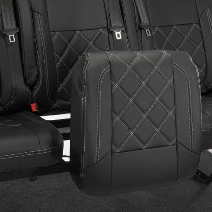 Picture of UK Custom Covers Fiat Talento Double Diamond Bentley Stitch Leatherette Rear Seat Covers (2016 Onwards) | SC1028B