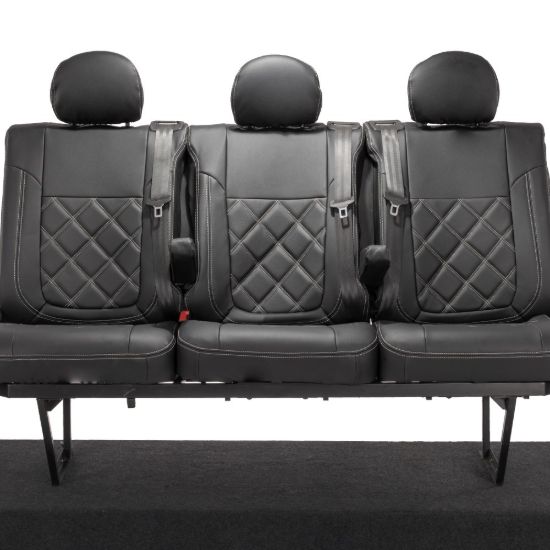 Picture of UK Custom Covers Fiat Talento Double Diamond Bentley Stitch Leatherette Rear Seat Covers (2016 Onwards) | SC1028B