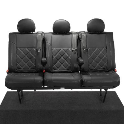 UK Custom Covers Fiat Talento Double Diamond Bentley Stitch Leatherette Rear Seat Covers (2016 Onwards)