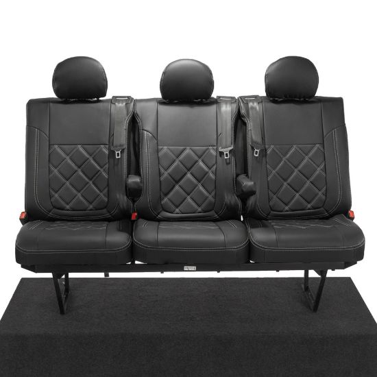 UK Custom Covers Fiat Talento Double Diamond Bentley Stitch Leatherette Rear Seat Covers (2016 Onwards)