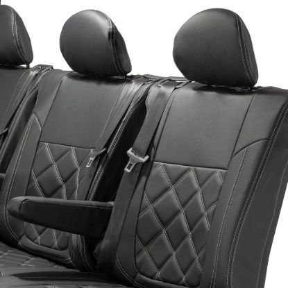Picture of UK Custom Covers Fiat Talento Double Diamond Bentley Stitch Leatherette Rear Seat Covers (2016 Onwards) | SC1028B