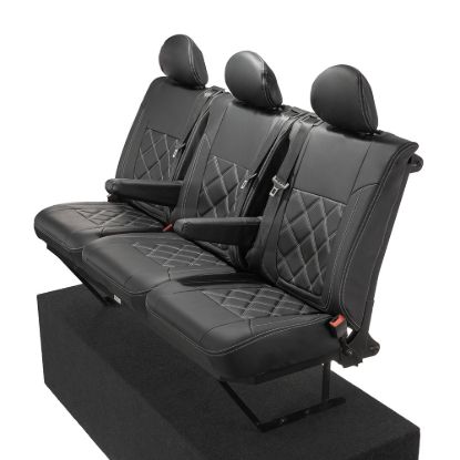 Picture of UK Custom Covers Fiat Talento Double Diamond Bentley Stitch Leatherette Rear Seat Covers (2016 Onwards) | SC1028B