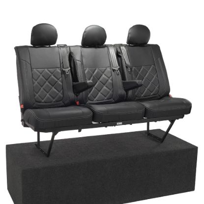 Picture of UK Custom Covers Fiat Talento Double Diamond Bentley Stitch Leatherette Rear Seat Covers (2016 Onwards) | SC1028B