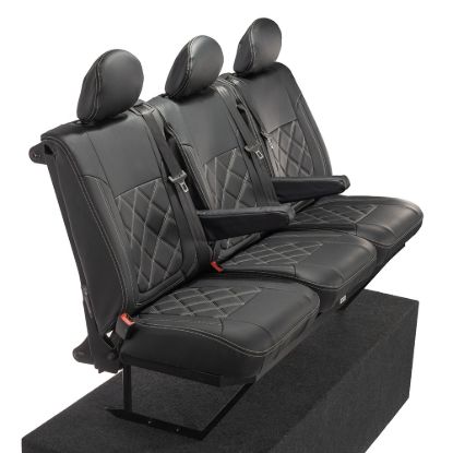Picture of UK Custom Covers Fiat Talento Double Diamond Bentley Stitch Leatherette Rear Seat Covers (2016 Onwards) | SC1028B