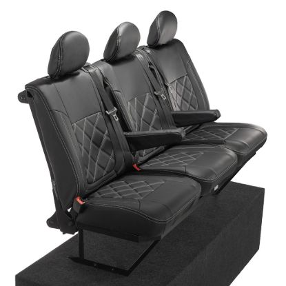 Picture of UK Custom Covers Fiat Talento Double Diamond Bentley Stitch Leatherette Rear Seat Covers (2016 Onwards) | SC1028B