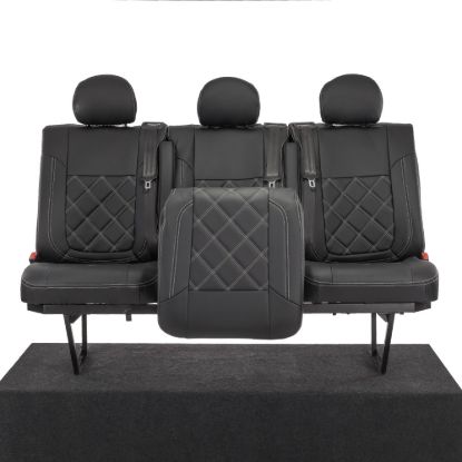 Picture of UK Custom Covers Fiat Talento Double Diamond Bentley Stitch Leatherette Rear Seat Covers (2016 Onwards) | SC1028B