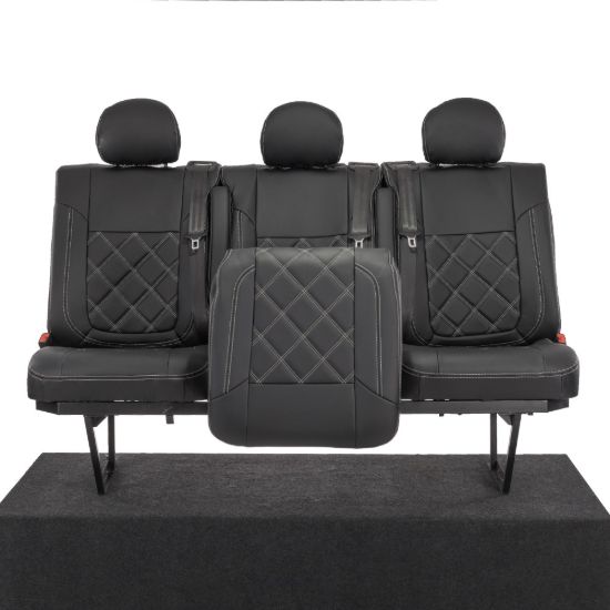 Picture of UK Custom Covers Fiat Talento Double Diamond Bentley Stitch Leatherette Rear Seat Covers (2016 Onwards) | SC1028B