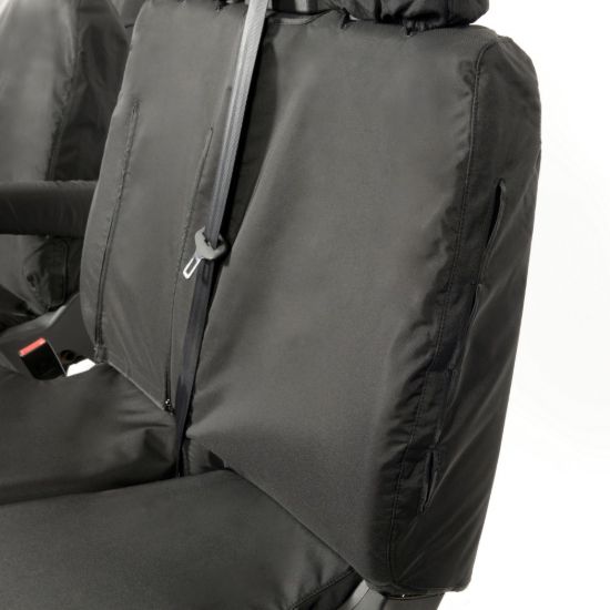 Picture of UK Custom Covers Maxus eDeliver 9 Front Seat Covers Cotton-Backed (2020 Onwards) Black - Single/Double WITH Pull Down Tray | SC102B