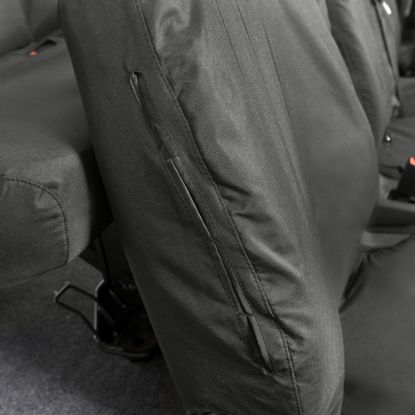 Picture of UK Custom Covers Ford Transit Custom Seat Covers Cotton-Backed PU (2013-2023) - Front & Rear (6 Seat With Front Pull Down Tray) - Black | SC102B-131B