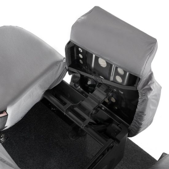 Picture of UK Custom Covers Ford Transit Custom Seat Covers Cotton-Backed PU (2013-2023) - Front (single/Double WITH pull Down Tray / Grey | SC102G
