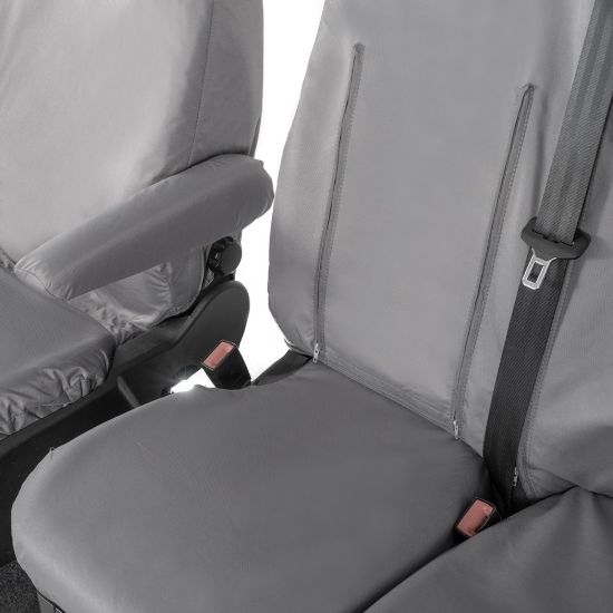 Picture of UK Custom Covers Maxus eDeliver 9 Front Seat Covers Cotton-Backed (2020 Onwards) Grey - Single/Double WITH Pull Down Tray | SC102G
