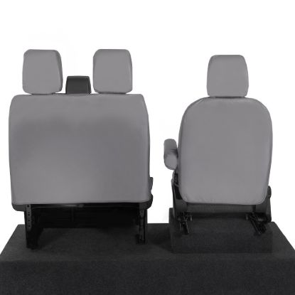 Picture of UK Custom Covers Maxus eDeliver 9 Front Seat Covers Cotton-Backed (2020 Onwards) Grey - Single/Double WITH Pull Down Tray | SC102G