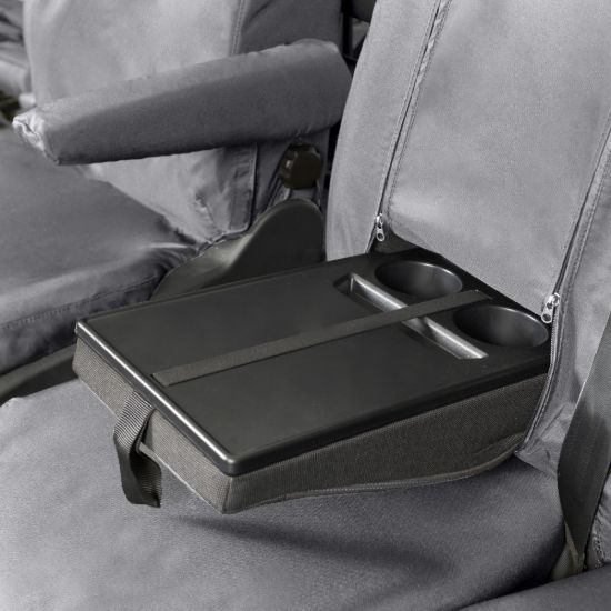 Picture of UK Custom Covers Ford Transit Custom Seat Covers Cotton-Backed PU (2013-2023) - Front & Rear (6 Seat With Front Pull Down Tray) - Grey | SC102G-131G
