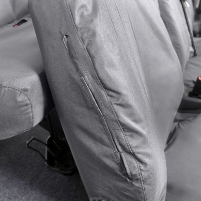 Picture of UK Custom Covers Ford Transit Custom Seat Covers Cotton-Backed PU (2013-2023) - Front & Rear (6 Seat With Front Pull Down Tray) - Grey | SC102G-131G