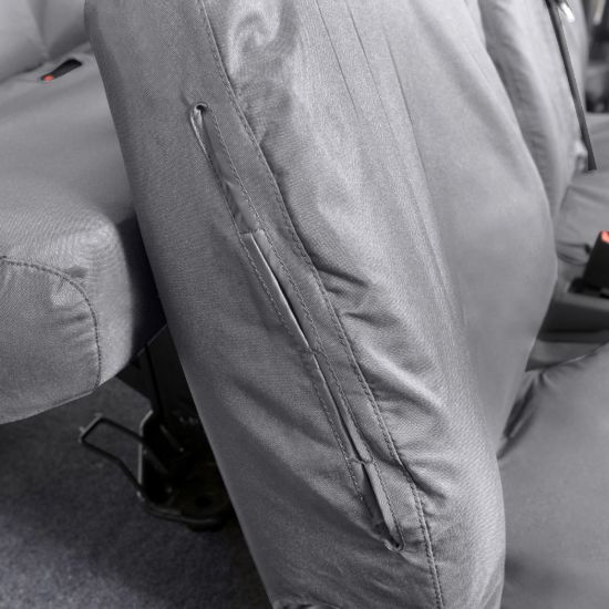 Picture of UK Custom Covers Ford Transit Custom Seat Covers Cotton-Backed PU (2013-2023) - Front & Rear (6 Seat With Front Pull Down Tray) - Grey | SC102G-131G