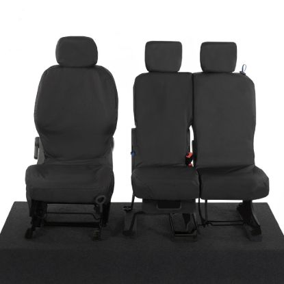 Picture of UK Custom Covers Citroen Berlingo Cotton-Backed Front Seat Covers (2008-2018) Black - 3 Seats | SC105B