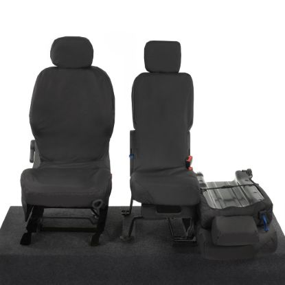 Picture of UK Custom Covers Citroen Berlingo Cotton-Backed Front Seat Covers (2008-2018) Black - 3 Seats | SC105B