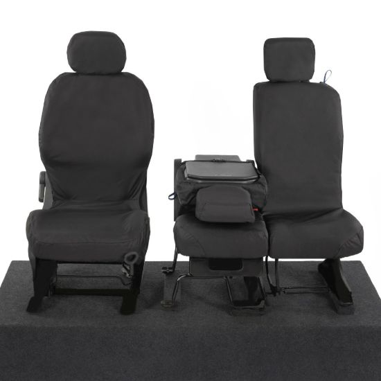 Picture of UK Custom Covers Citroen Berlingo Cotton-Backed Front Seat Covers (2008-2018) Black - 3 Seats | SC105B