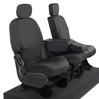 Picture of UK Custom Covers Citroen Berlingo Cotton-Backed Front Seat Covers (2008-2018) Black - 3 Seats | SC105B