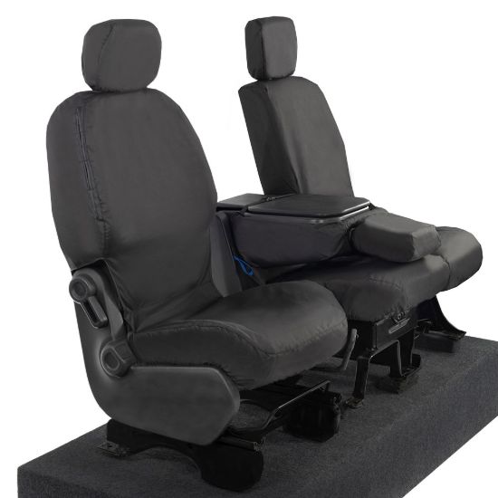 Picture of UK Custom Covers Citroen Berlingo Cotton-Backed Front Seat Covers (2008-2018) Black - 3 Seats | SC105B