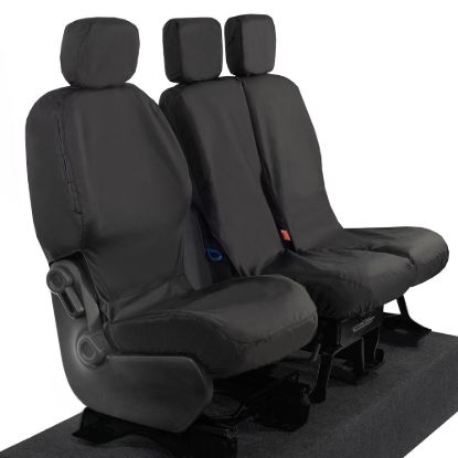 Picture of UK Custom Covers Citroen Berlingo Cotton-Backed Front Seat Covers (2008-2018) Black - 3 Seats | SC105B