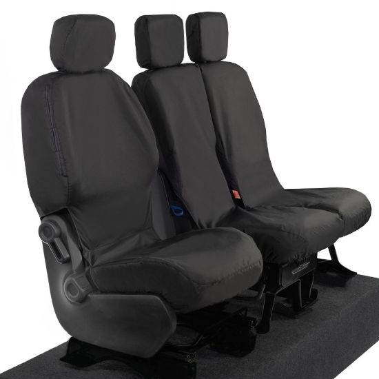Picture of UK Custom Covers Citroen Berlingo Cotton-Backed Front Seat Covers (2008-2018) Black - 3 Seats | SC105B