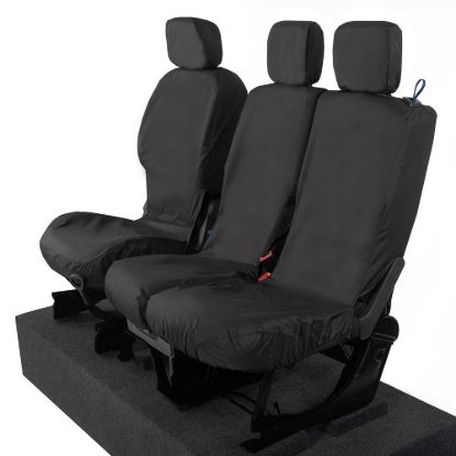 Picture of UK Custom Covers Citroen Berlingo Cotton-Backed Front Seat Covers (2008-2018) Black - 3 Seats | SC105B