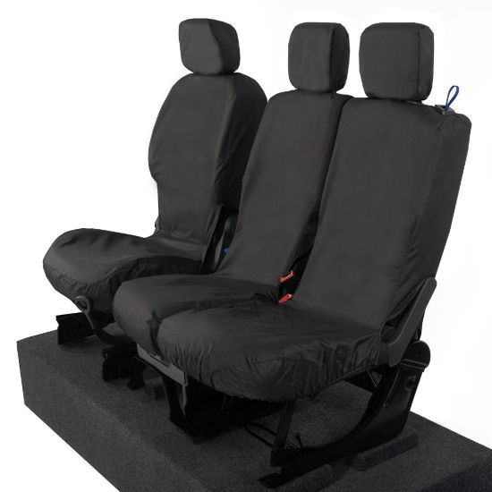 Picture of UK Custom Covers Citroen Berlingo Cotton-Backed Front Seat Covers (2008-2018) Black - 3 Seats | SC105B