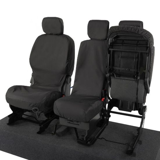 Picture of UK Custom Covers Citroen Berlingo Cotton-Backed Front Seat Covers (2008-2018) Black - 3 Seats | SC105B