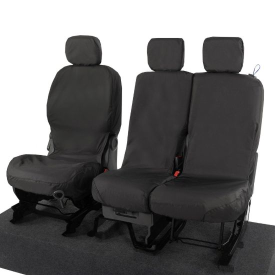 Picture of UK Custom Covers Citroen Berlingo Cotton-Backed Front Seat Covers (2008-2018) Black - 3 Seats | SC105B