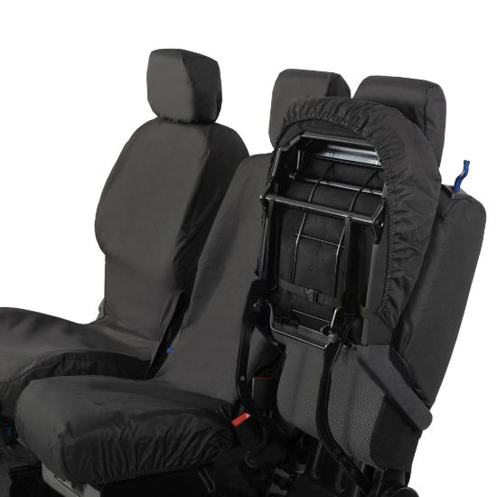 Picture of UK Custom Covers Citroen Berlingo Cotton-Backed Front Seat Covers (2008-2018) Black - 3 Seats | SC105B