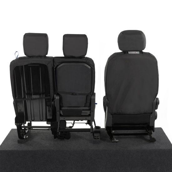 Picture of UK Custom Covers Citroen Berlingo Cotton-Backed Front Seat Covers (2008-2018) Black - 3 Seats | SC105B