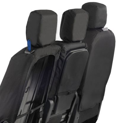 Picture of UK Custom Covers Citroen Berlingo Cotton-Backed Front Seat Covers (2008-2018) Black - 3 Seats | SC105B