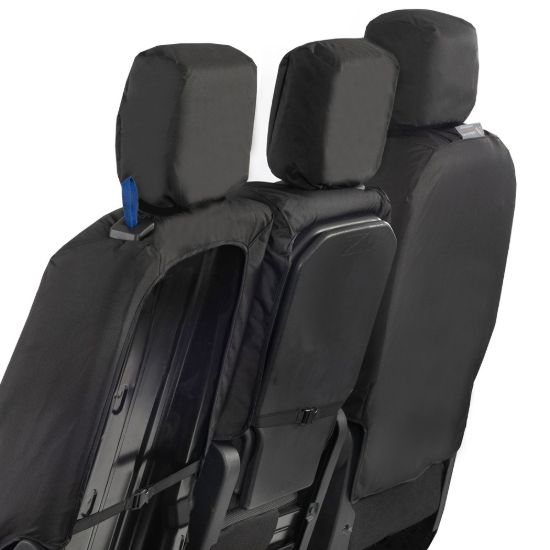 Picture of UK Custom Covers Citroen Berlingo Cotton-Backed Front Seat Covers (2008-2018) Black - 3 Seats | SC105B
