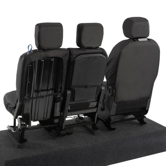 Picture of UK Custom Covers Citroen Berlingo Cotton-Backed Front Seat Covers (2008-2018) Black - 3 Seats | SC105B