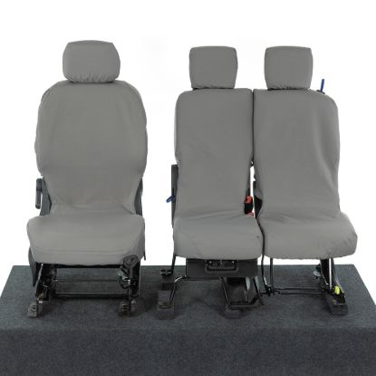 UK Custom Covers Citroen Berlingo Cotton-Backed Front Seat Covers (2008-2018) Grey - 3 Seats
