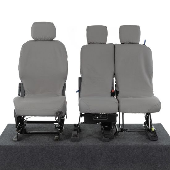 Picture of UK Custom Covers Citroen Berlingo Cotton-Backed Front Seat Covers (2008-2018) Grey - 3 Seats | SC105G