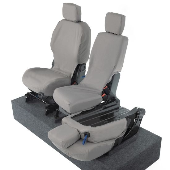 Picture of UK Custom Covers Citroen Berlingo Cotton-Backed Front Seat Covers (2008-2018) Grey - 3 Seats | SC105G