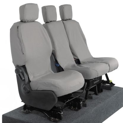 Picture of UK Custom Covers Citroen Berlingo Cotton-Backed Front Seat Covers (2008-2018) Grey - 3 Seats | SC105G