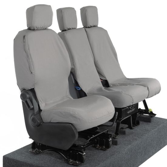 Picture of UK Custom Covers Citroen Berlingo Cotton-Backed Front Seat Covers (2008-2018) Grey - 3 Seats | SC105G