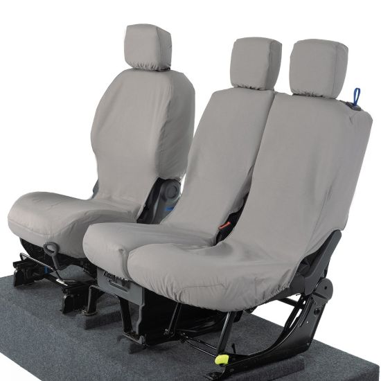 Picture of UK Custom Covers Citroen Berlingo Cotton-Backed Front Seat Covers (2008-2018) Grey - 3 Seats | SC105G
