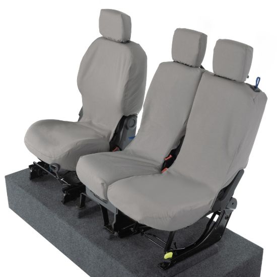 Picture of UK Custom Covers Citroen Berlingo Cotton-Backed Front Seat Covers (2008-2018) Grey - 3 Seats | SC105G