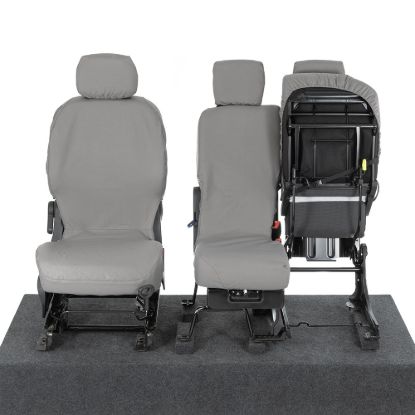 Picture of UK Custom Covers Citroen Berlingo Cotton-Backed Front Seat Covers (2008-2018) Grey - 3 Seats | SC105G